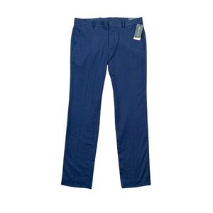 Perry Ellis Pants Mens 32 Very Slim Azure Blue Stretch Tech Career Work Dress